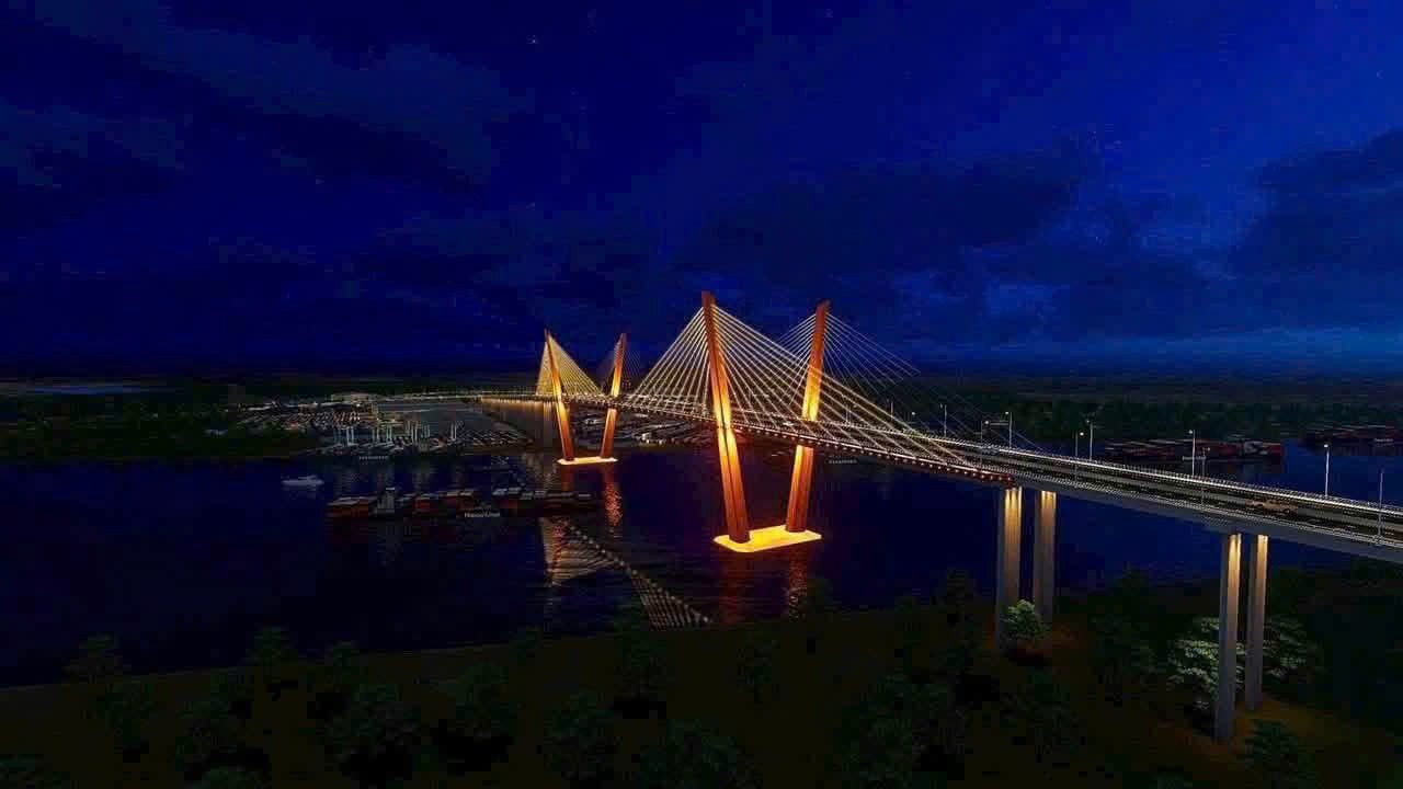 Phối cảnh cầu Ngô Quyền dây văng hai tháp